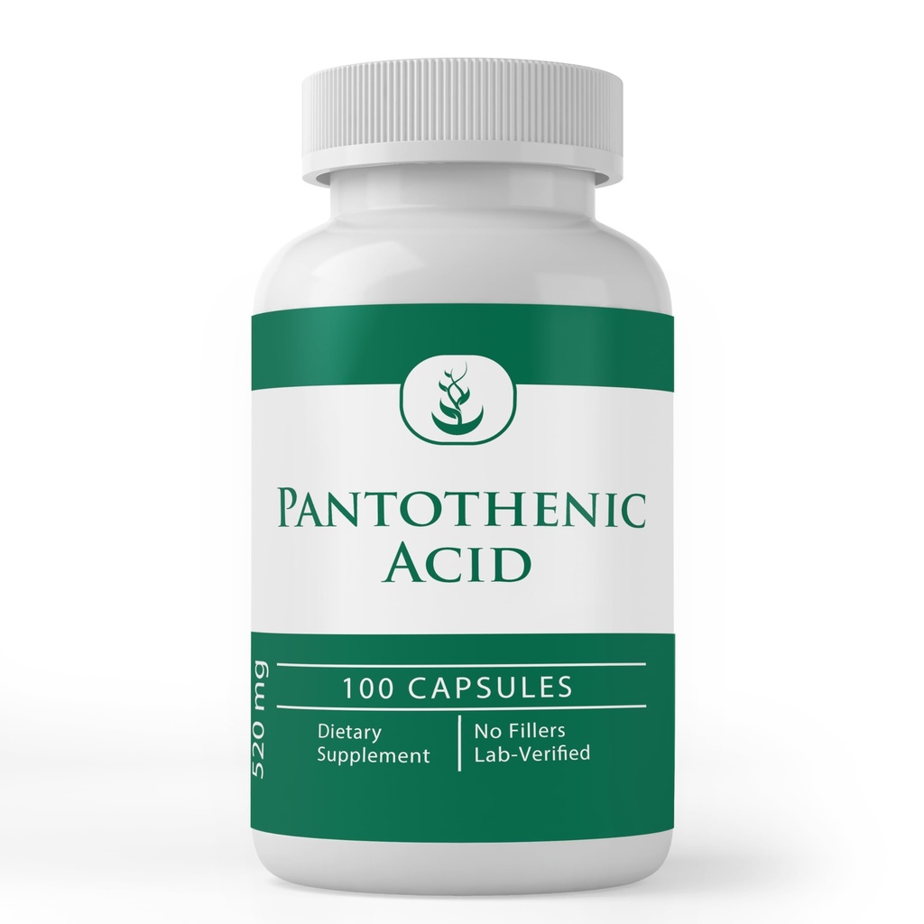 PURE ORIGINAL INGREDIENTES Ácido pantoténico (100 cápsulas) Puro, vitamina B5, Suplemento de calcio