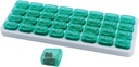 Organizador mensual de píldoras, caja grande de carga de viaje 31 días, caja de píldoras diarias, contenedor de píldoras para la vitamina, medicina, suplemento, aceite de pescado, verde