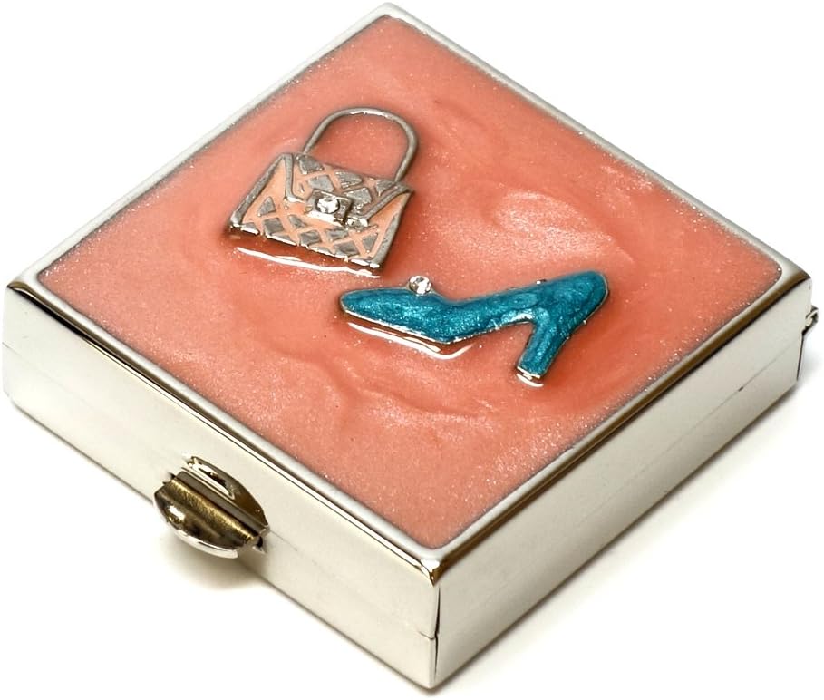 9311 Organizador de caja pequeña cuadrada Pink Blue Gold Women Travel Pill Case Purse Pocket Container Medicina diaria portable Vitamina Caja Suplemento de medicamentos Mini Almacenamiento