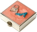 9311 Organizador de caja pequeña cuadrada Pink Blue Gold Women Travel Pill Case Purse Pocket Container Medicina diaria portable Vitamina Caja Suplemento de medicamentos Mini Almacenamiento