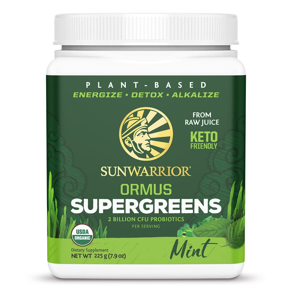 Ecológico Greens Complejo de Superalimentación de Polvos Super Verdes Orgánicas Polvo de Jugo crudo con Probióticos Moringa Hoja &amp; Minerales Electrolíticos ANTE Vegan No Añadido Sugar (Mint, 45 Servings)