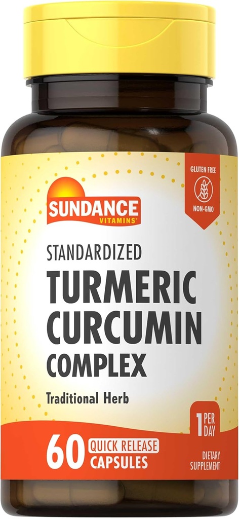 Sundance Turmeric Complejo de Curcumin ← 60 cápsulas de liberación rápida ← Suplemento Herbal Tradicional