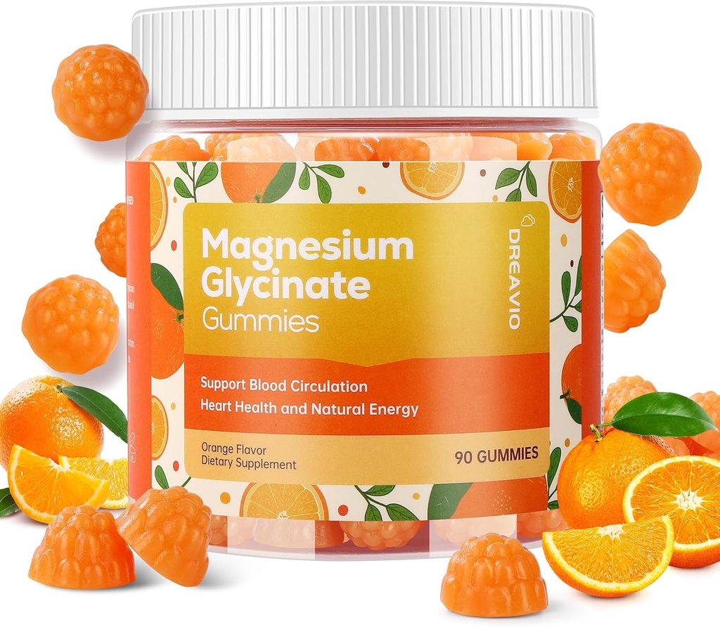 90 Conde Magnesium Glycinate Gummies 400mg w/Ashwagandha Suplemento - Sugar Free Zinc Magnesium Glycinate Suplemento Ashwagandha Gummies for Adults Orange Flavor