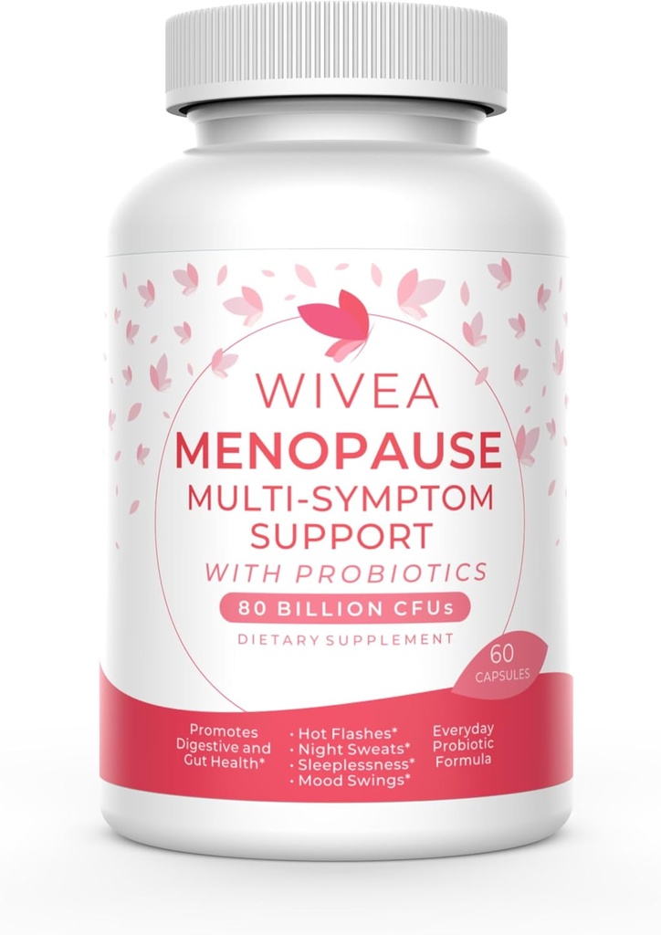 Menopause Multi-Symptom Support with Probiotics for Women ← Ayuda a Aliviar Hot Flashes, Night Sweats, Sleeplessness, Mood Swings, Bloating  durable with Black Cohosh, Dong Quai, Chaste Berry ← 60 Ct