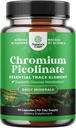 Chromium Picolinate 200mcg Suplementos Minerales - Suplemento natural del cromo para el crecimiento del músculo del azúcar Crecimiento del músculo Salud del corazón - Natural Pre Workout para hombres y mujeres