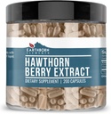 Elementos terrestres Hawthorn Berry Extracto 200 cápsulas, puras " no diluidas, sin aditivos