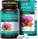 Suplemento de esteto de leche - Liver Detox Cleanse Formula Herbal Liver Support with Milk Thistle, Dandelion Root, Artichoke, Turmeric, Astragalus for Liver Health, 90 Capsules