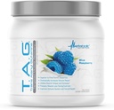 Nutrición metabólica, TAG, Glutamina de Alanilo Trans, Pólvora de Péptidos de Péptidos de L-Glutamina 100%, Suplemento de entrenamiento post-intra, 400 gramos (40 servidos) (Blue Raspberry)