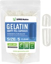 XPRS Nutra Size 5 Empty Capsules - 100 Cuenta Clear Cápsulas de gelatina muy pequeñas - Láminas DIY Cápsula de llenado - Cápsulas de gel para suplementos de vitaminas Do-It-youself