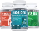 Equilibrio ONE 2 Mes Kit tención Probiótico, CandAssist, Liver One tención 15 Billion CFU Probiótico ← Limpieza natural con ácido caprílico ¦ Apoyo al hígado con carburante