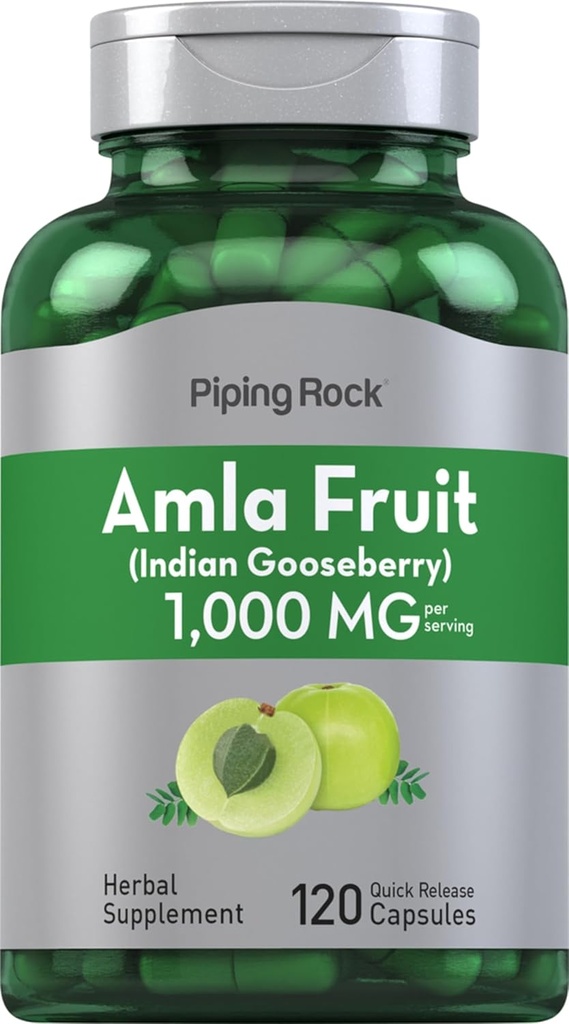 Piping Rock Amla Capsules 1000mg  120 Pills ← Fruit Extract Supplement Silencio, Gluten Free