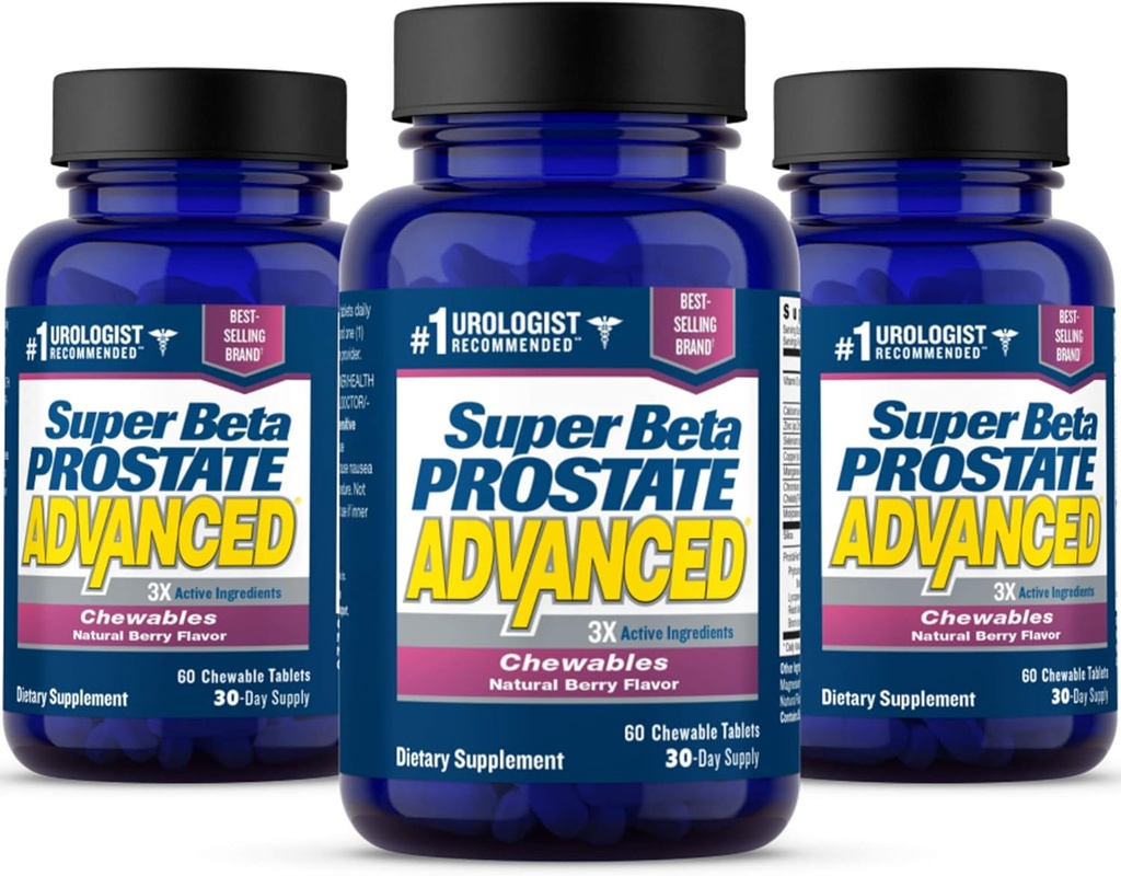 Super Beta Prostat Advanced Chewables - Suplemento de Apoyo a la Prostata para la Salud de los Hombres (180 Chews, 3-Pack)