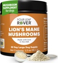 Setas Mane Mane de León para Perros - Apoyos Cerebros Saludables y Sistemas Nervous en Perros de Todas las Edades - Setas Orgánicas enteras - 3ra Parte testado - 60 días gran fuente de perros