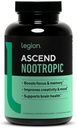 LEGION Athletics Ascend Nootropic - Suplementos cerebrales totalmente naturales para memoria y foco - Suplemento de apoyo cerebral nootrópico con Alpha-GPC - Suplemento cerebral para alerta " Mood Support, 30 servicios