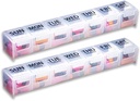 GMS Organizador semanal de píldoras - Caja de 7 días para suplementos, vitaminas y medicamentos - Latches seguros - Ideal para uso diario " Viajes - Clear - 2 Pack