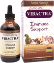 Amber NaturalZ Vibactra Immune Support Herbal Supplement for Dogs, Cats, Birds, Guinea Pigs, and Rabbits ← Pet Herbal Blend for General Health ← 4 Fluid Ounce Glass Bottle ← Manufactured in The USA
