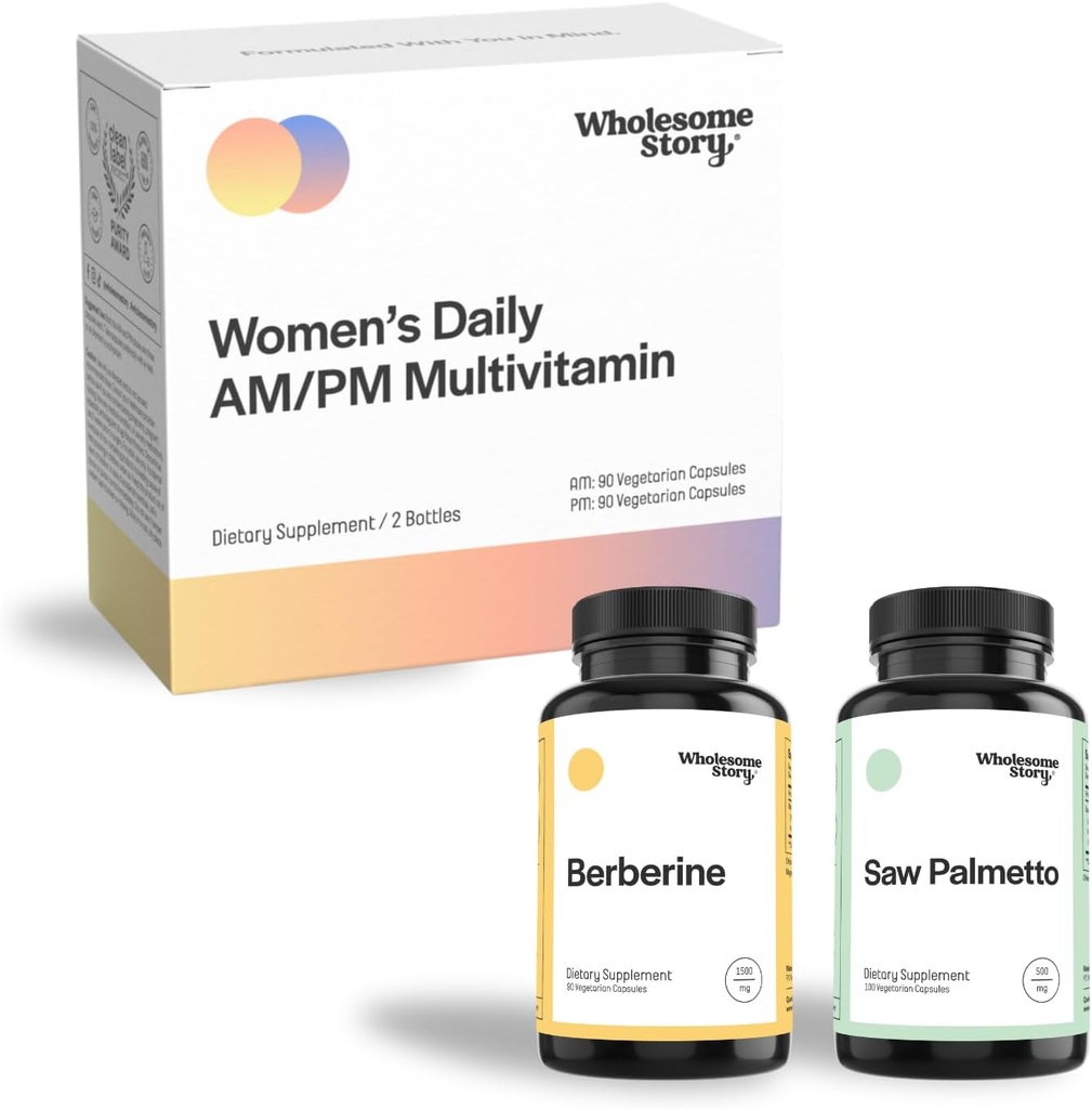 Peluquería, Piel, " Nails Bundle: Berberine Supplement 1500mg ← Saw Palmetto for Men " Women ← Premium Bioavailable Daily Multivitamin for Women with Iron, Folate, Calcium, Omega-3 DHA " Vitamina D