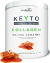Keto Collagen Protein Powder con aceite MCT – Keto y Paleo Friendly Pure Grass Fed Pasture Raised Hydrolyzed Collagen Peptides KEYTO Salted Caramel Flavor