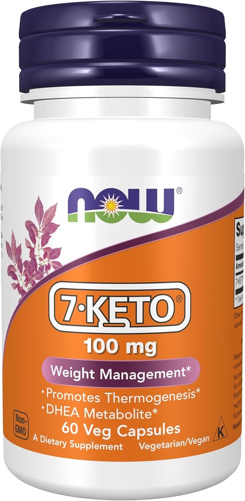 AHORA Suplementos de alimentos, 7-Keto (DHEA Acetate-7-uno) 100 mg, Gestión de Peso*, 60 cápsulas de Veg