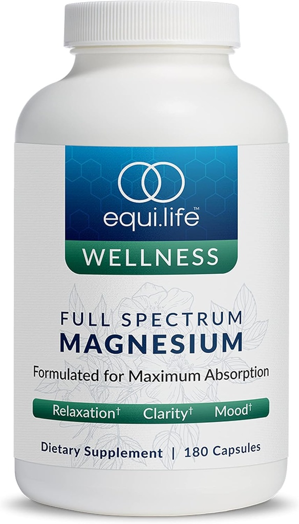 Suplemento de magnesio de especio completo, Glycinate de magnesio, citrato, " Malate, Bioavailable Mineral Blend, Dairy, Soy, " Gluten Free, Vegan, Non GMO, 180 cápsulas