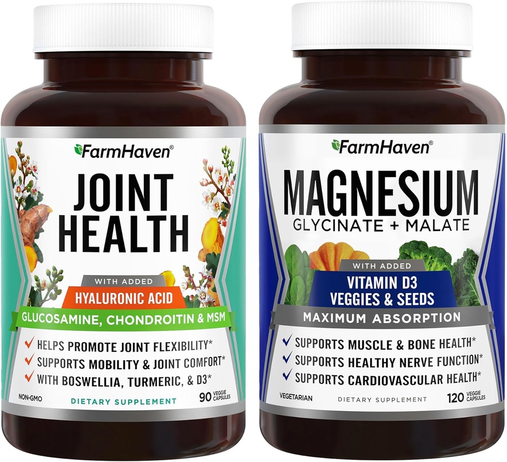 FarmHaven Magnesium Glycinate & Malate Complex y Glucosamine Chondroitin