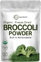 Polvo de brócoli orgánico, 1 libra, congelador seco, contiene DIM natural (Diindolylmethane), y rico en fibra e inmune vitamina C, Superalimentos verdes para bebidas smoothie, amigo vegano