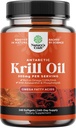 Aceite de Krill Antártico 500mg Softgels - Omega 3 Krill Suplemento de aceite con EPA DHA " Astaxanthin for Brain Joint & Heart - 3rd Laboratorio de Partido No Probaste GMOs Gluten o Aftertaste Fishy (hasta 8 Month Supply)