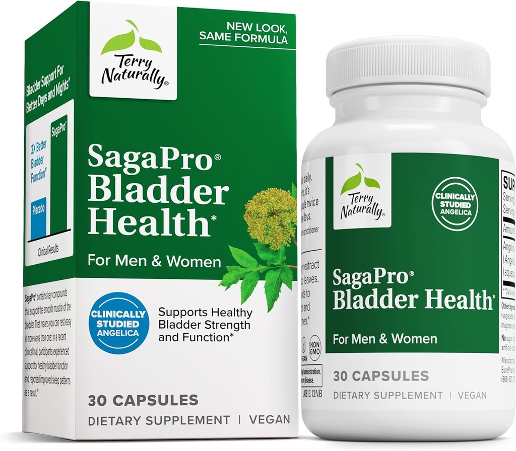 Terry Naturalmente SagePro Bladder - Suplemento de apoyo a la vejiga - Suplemento dietético con Angelica Leaf Extracto - Cápsulas vegas para ayudar a la función de la tracción urinaria " Salud - 30 cápsulas