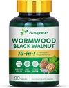 10 en 1 Wormwood Capsules - 90 capsules Suplemento, Black Walnut Hulls, Cloves, Black Pepper, Turmeric Curcumin Root, Peppermint Leaf, Supports Cut Health & Digestive Balance