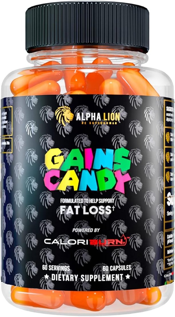 [BRSW2Z35O4FGYADX] ALPHA LION obtiene dulces, píldoras que soportan pérdida de peso, suplementos energéticos, extracto 100% natural, Calorie Burning, regula el metabolismo saludable, 60 cápsulas (Fat Loss - CaloriBurn®)