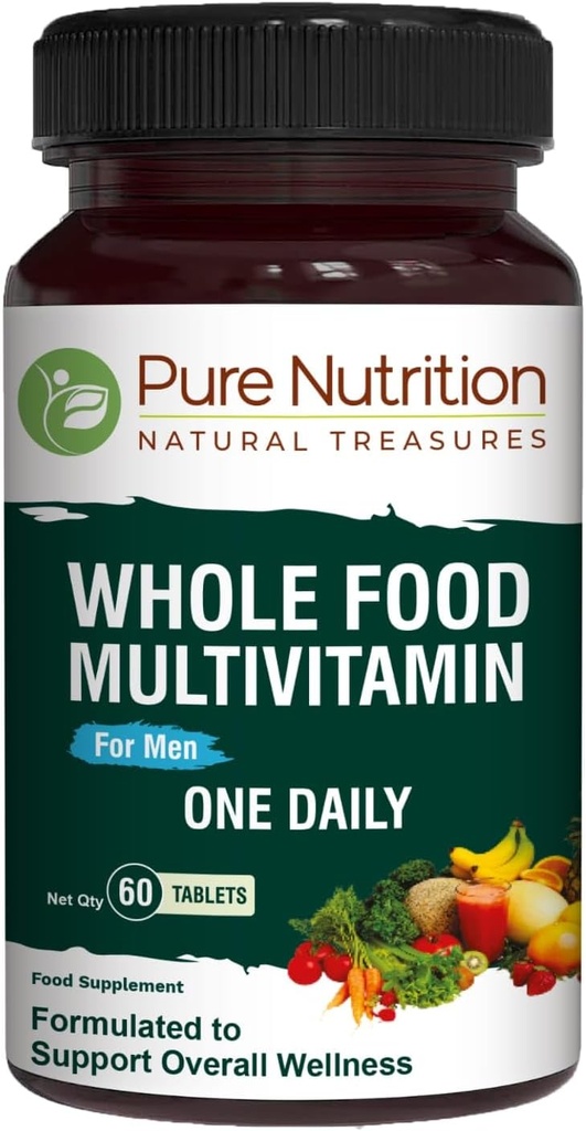 Nutrición Pura Multivitaminas Alimentarias para Hombres TENIDO 60 Tabs ANTE One-A-Day TEN 100% RDA TEN 24 Vitaminas y Minerales Naturales TEN TODO LAS Multivitaminas de los Hombres Basadas en Planta Natural