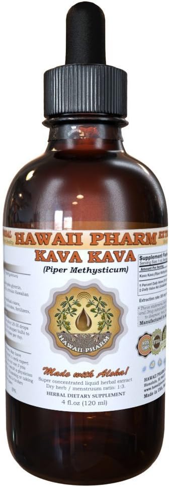 HawaiiPharm Kava Kava Extracto líquido, Kava Kava (Piper Methysticum) Suplemento de Tintura 2 oz
