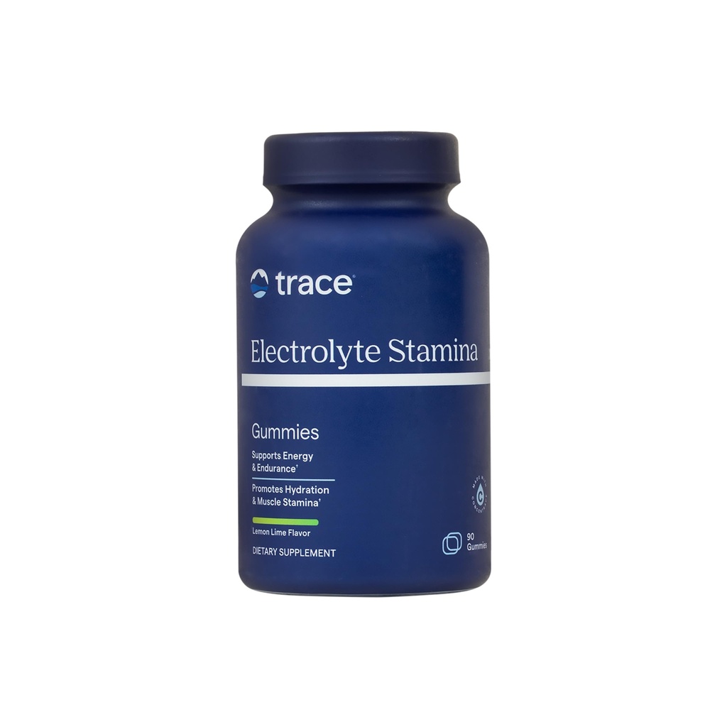 Trace Minerals Electrolyte Stamina Gummies - Ideal Electrolyte Suplemento que soporta la hidratación - Soporta energía óptima - resistencia muscular - Vegan - limón Lime - 90 Cuenta (30 Servimientos)