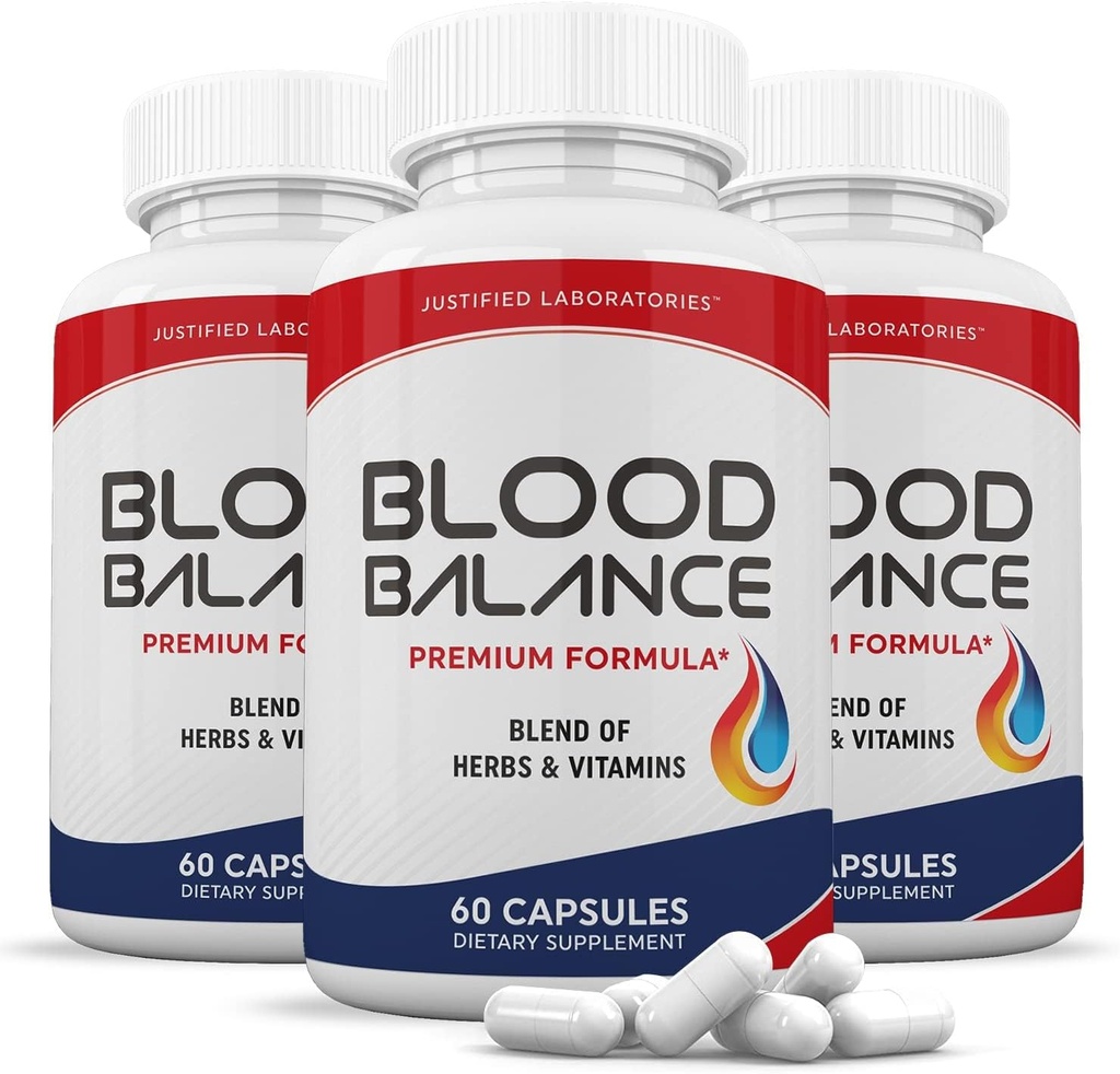 Laboratorios justificados (3 Pack Blood Balance Advanced Fórmula 620MG Suplemento Píldoras 180 Cápsulas