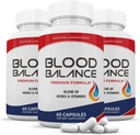 Laboratorios justificados (3 Pack Blood Balance Advanced Fórmula 620MG Suplemento Píldoras 180 Cápsulas
