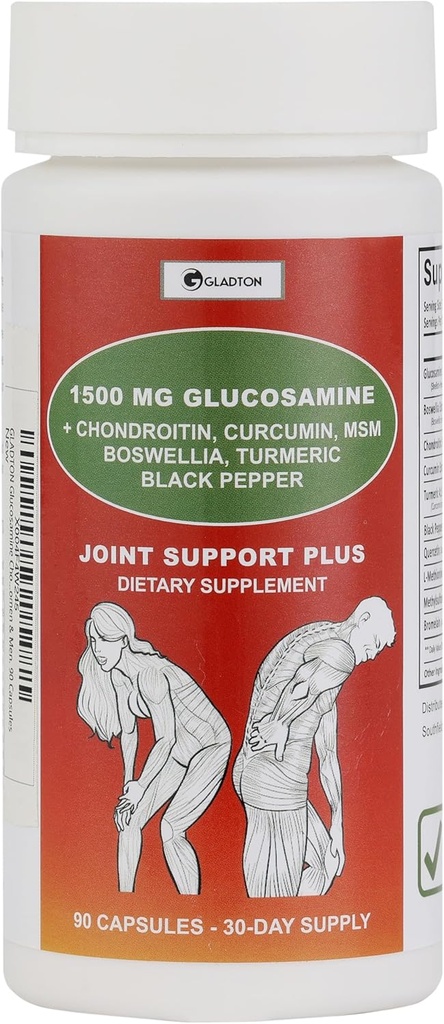 Glucosamine Chondroitin MSM Curcumin Turmeric Boswellia - Suplemento de soporte conjunto para la flexibilidad de mano de rodillas, movilidad. Suplemento conjunto de salud para hombres y mujeres