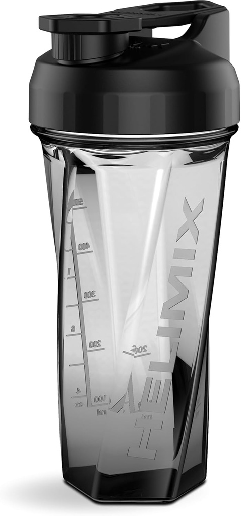 HELIMIX 2.0 Vortex Blender Shaker Bottle Holds upto 28oz | No Blending Ball or Whisk | USA Made | Portable Pre Workout Whey Protein Drink Shaker Cup | Mixes Cocktails Smoothies Shakes | Top Rack Safe
