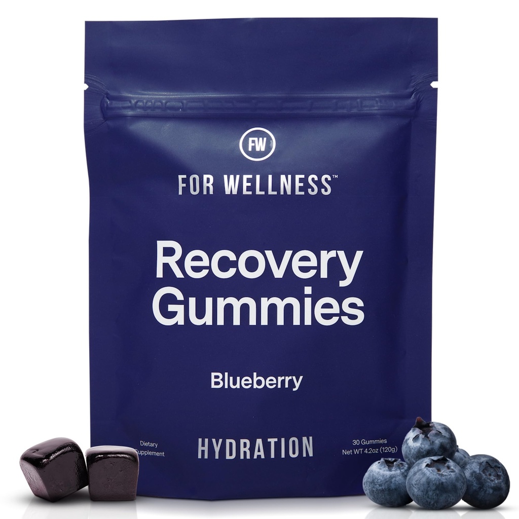 Para Wellness Recovery Gummies Hydrate ← Blueberry Electrolyte & Antioxidant Suplementos para la hidratación, energía " Post-Workout Performance ¦ Vegan, Non-GMO, 30 Conde