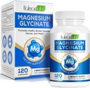 Magnesio puro Glycinate, Magnesio de alta absorción, Suplemento Magnesio apoya Leg, Muscle, Nerve, Bone Health, 120 Magnesium Glycinate Capsules