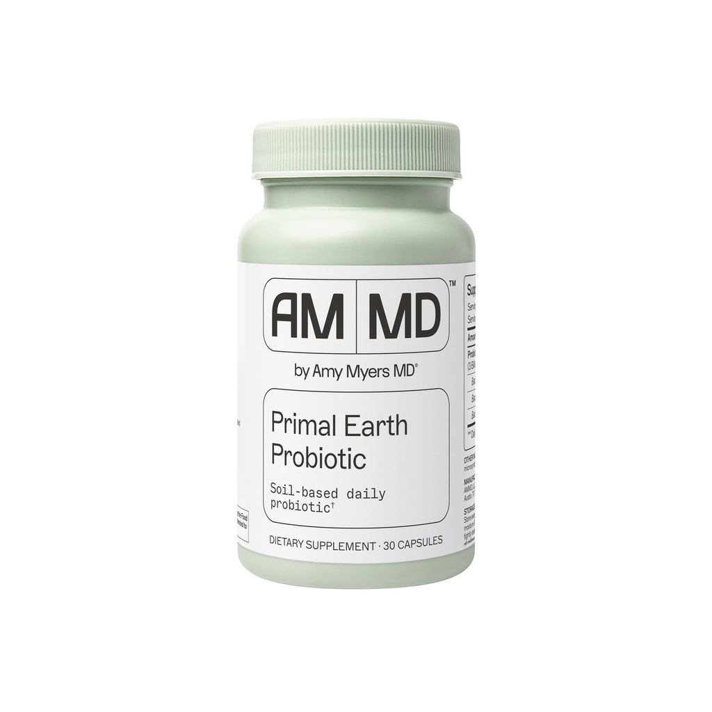 Amy Myers MD Primal Earth Probiotic - Suplemento de Apoyo Digestivo e Inmunitario - Probiótico Basado en el suelo - Libre de gluten " Non-Dairy - Paleo-Friendly Adult Health Supplement - 30 Capsules