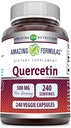 Amazing Formulas Quercetin 500mg Veggie Capsules Suplemento No. TEN Gluten Free TEN apoya la salud general y el bienestar (240 conteo)