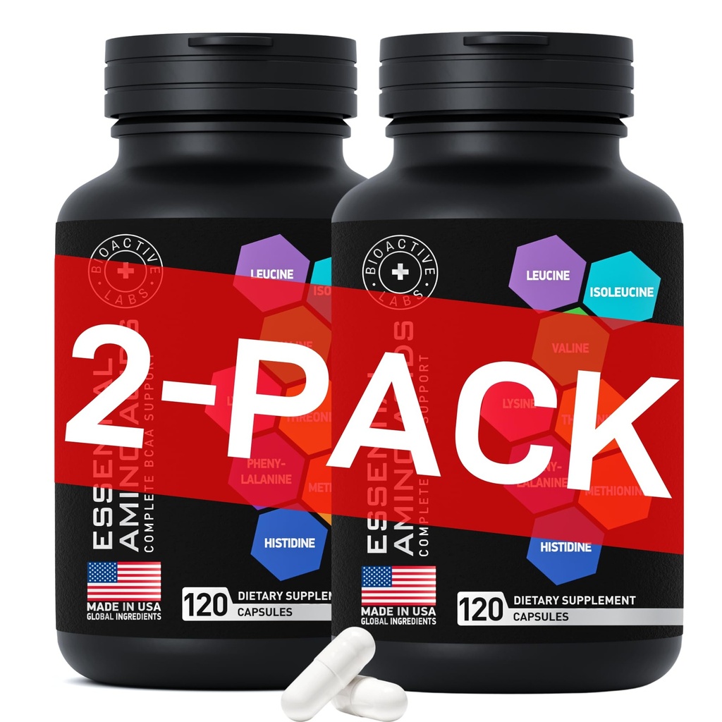 Complejo de Aminoácidos Esenciales para Hombres &amp; Mujeres - Advanced Workout Power & Recovery Formula - Vegan BCAA Aminoácidos Suplemento con todos los 9 Aminos esenciales de cadena de rama - 240 Keto Friendly EAA BCAA Pills