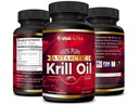 Aceite de Krill Antártico Softgels 100% Puro con Omega-3 EPA DHA Astaxanthin 1000mg por día (2 Softgels). Made in The USA