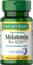 Mesas Bounty Melatonin de la naturaleza, 3 mg, 120 conteo