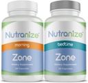 Zona Twin-Pack Supplement System - Pharmacist-Designed Morning & Bedtime Capsules with Magnesium Glycinate, Vitamina D3, K2 MK7, Methylfolate, Chromium, Melatonin - 30 Day Supply (120 Conde)