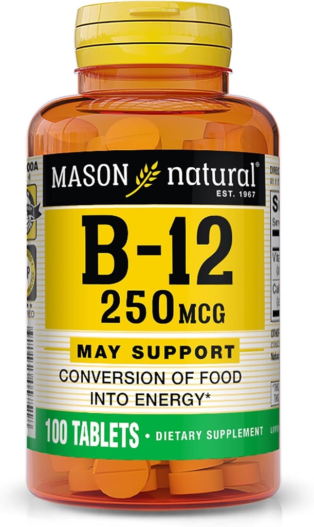 Vitaminas Mason Vitamina B 12 250mcg Tablas