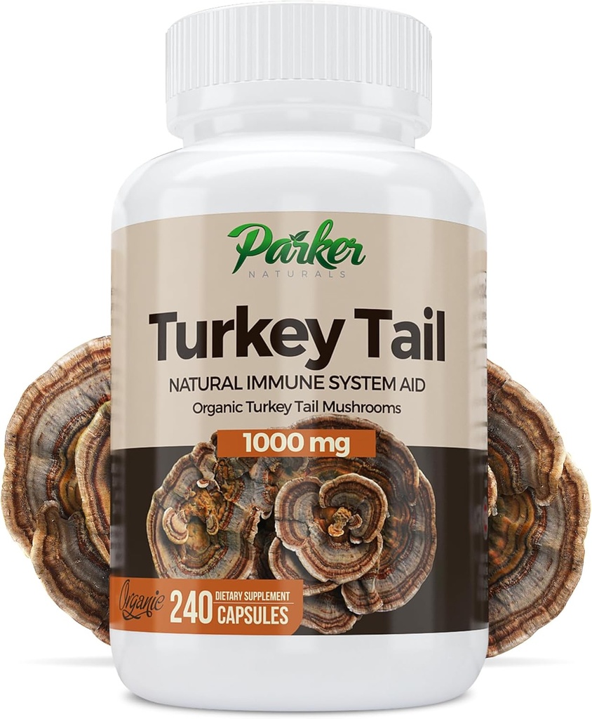 Turquía Tail Mushroom Capsules - Suplemento Orgánica de Mushroom para el Sistema Inmunitario Apoyo a la Salud - 1000 mg Suplementos Premium de Mushroom - 240 cápsulas