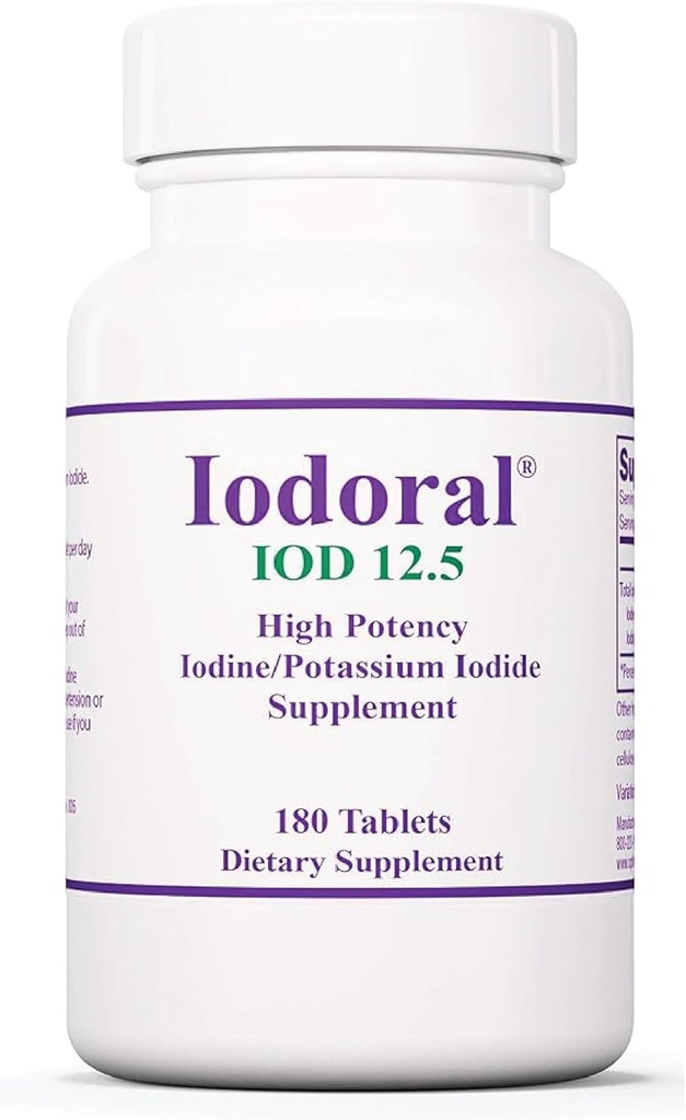 Optimox Iodoral 12.5 mg Suplemento - Suplemento de yodo, Apoyo a la Tiroides para Mujeres y Hombres, Láminas de Solución Lugol, Tablas de Ioduro de Potasio, Complejo Mineral Diario - 180 Conde