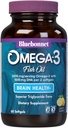 Bluebonnet Nutrition Omega-3 Brain Formula Natural Wild Caught Triglyceride Form DHA 860 mg EPA 120 mg - Altamente concentrado Cognitive Health & Wellness Support Supplement - Gluten-Free - 60 Softgels