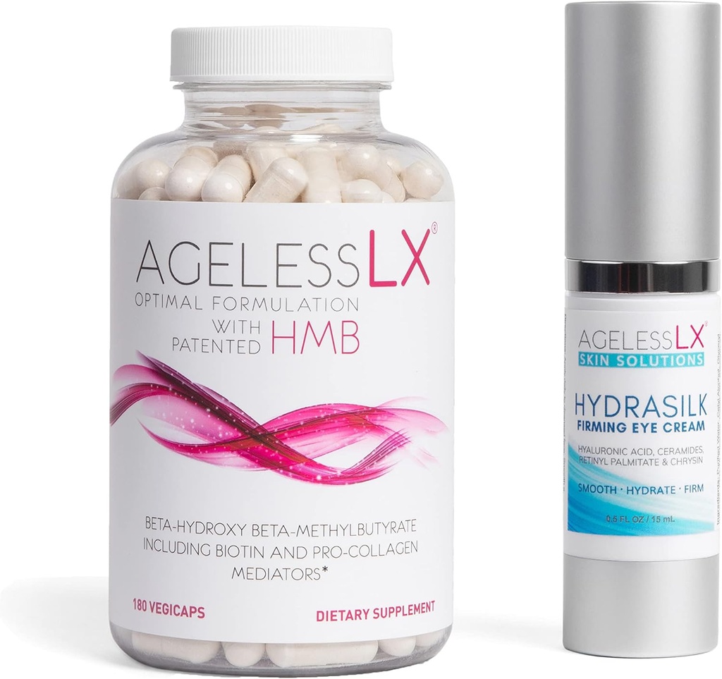 Cápsula de suplemento para mujeres con HMB Hidrasilk Eye Cream Bundle